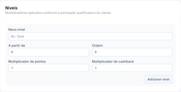 Campos reais para cadastrar um nível