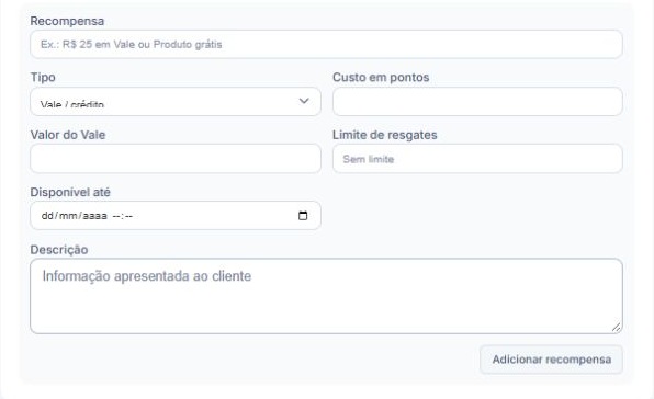 Formulário real de recompensa em Vale