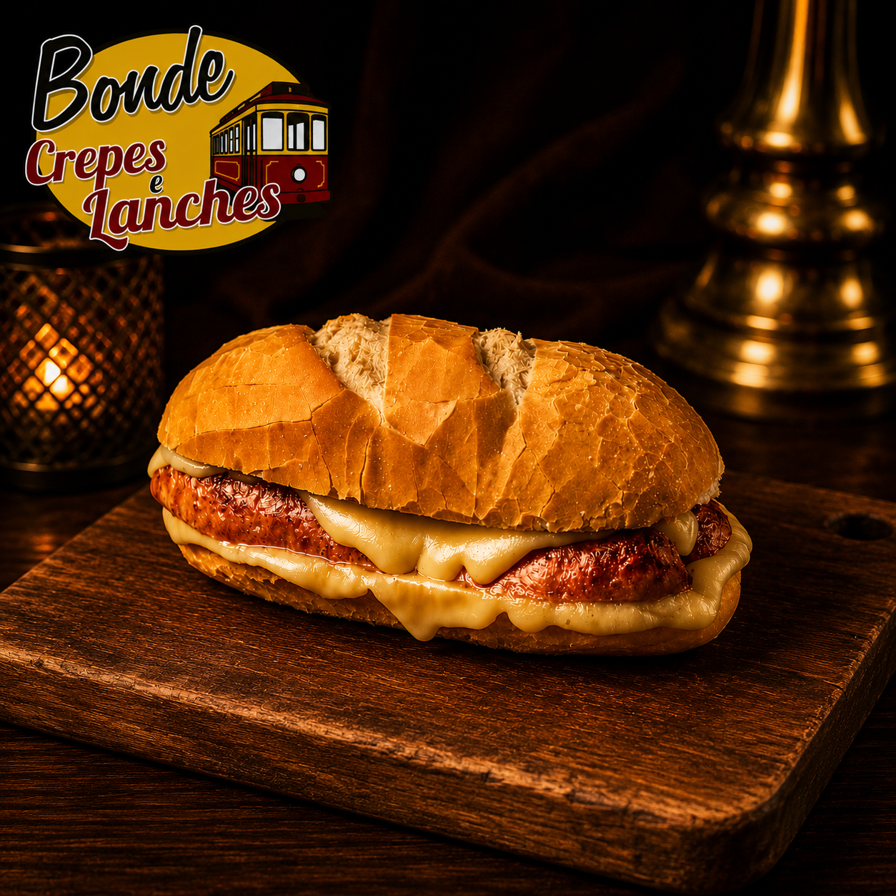 Pão com Linguiça 01 - Bonde Crepes Lanches Pizzas e Esfihas