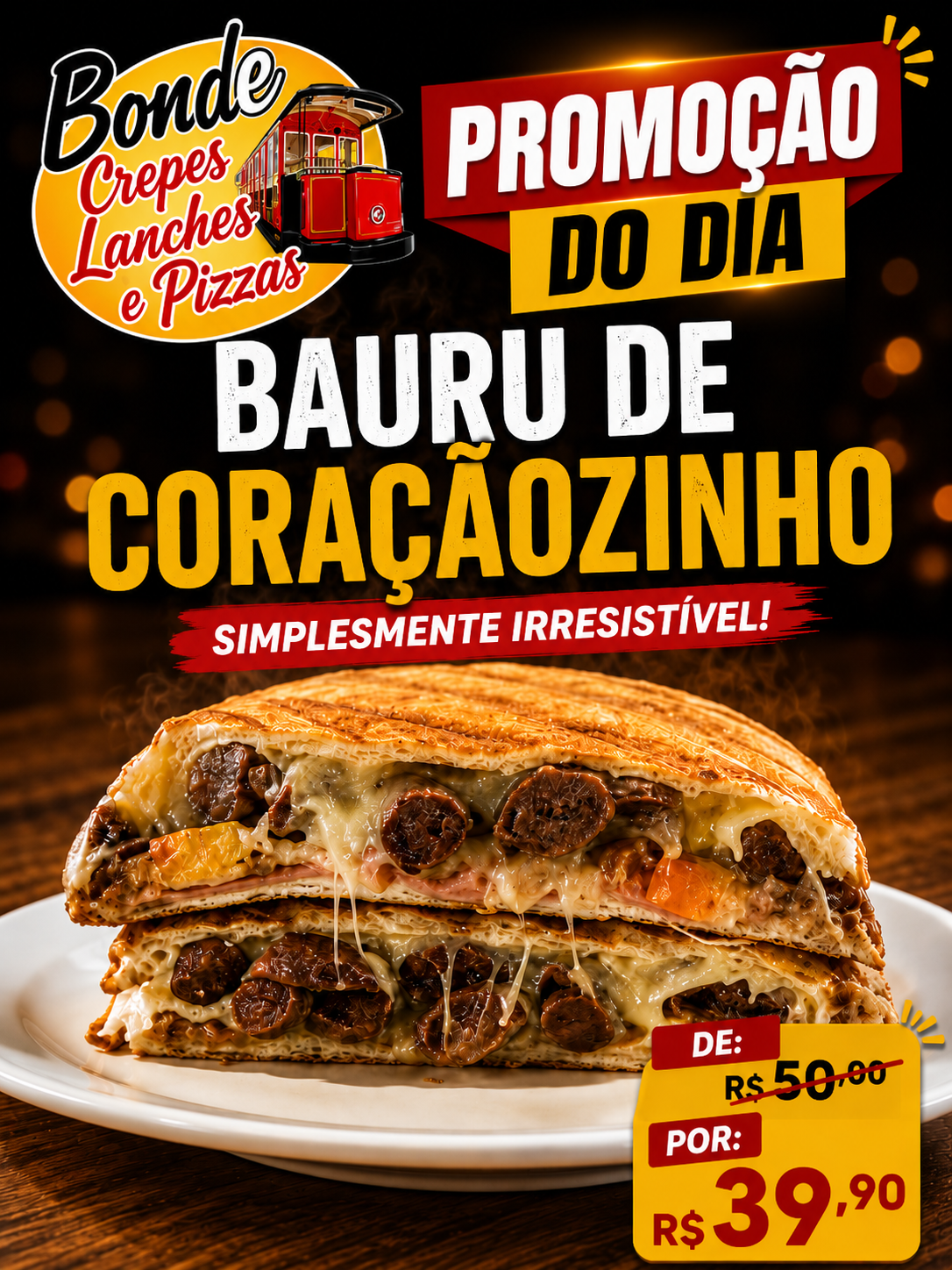 Bonde Bauru de Coraçãozinho - Bonde Crepes Lanches Pizzas e Esfihas