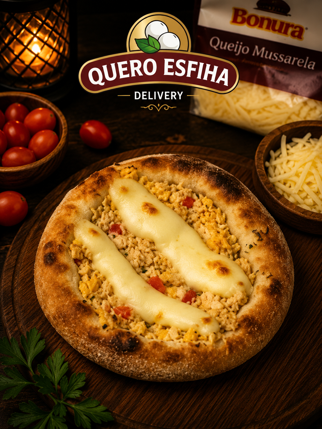 Esfiha de Frango com Catupiry - Quero Esfiha