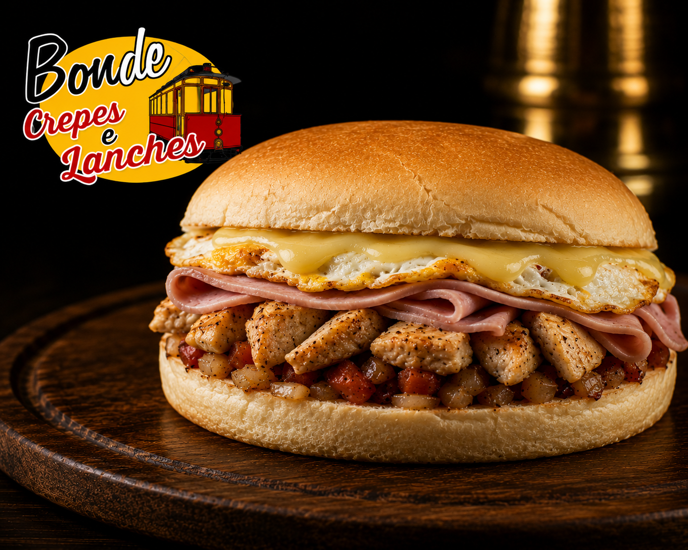 Bonde Frango Hamburgão - Bonde Crepes Lanches Pizzas e Esfihas