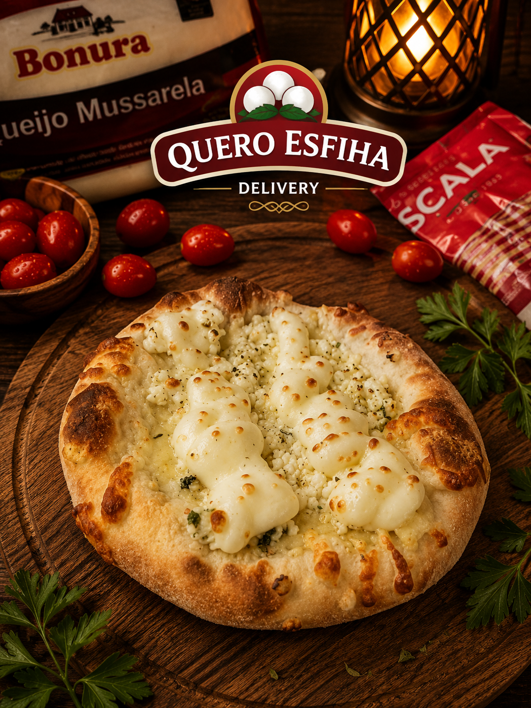 Esfiha de Quatro Queijos - Quero Esfiha
