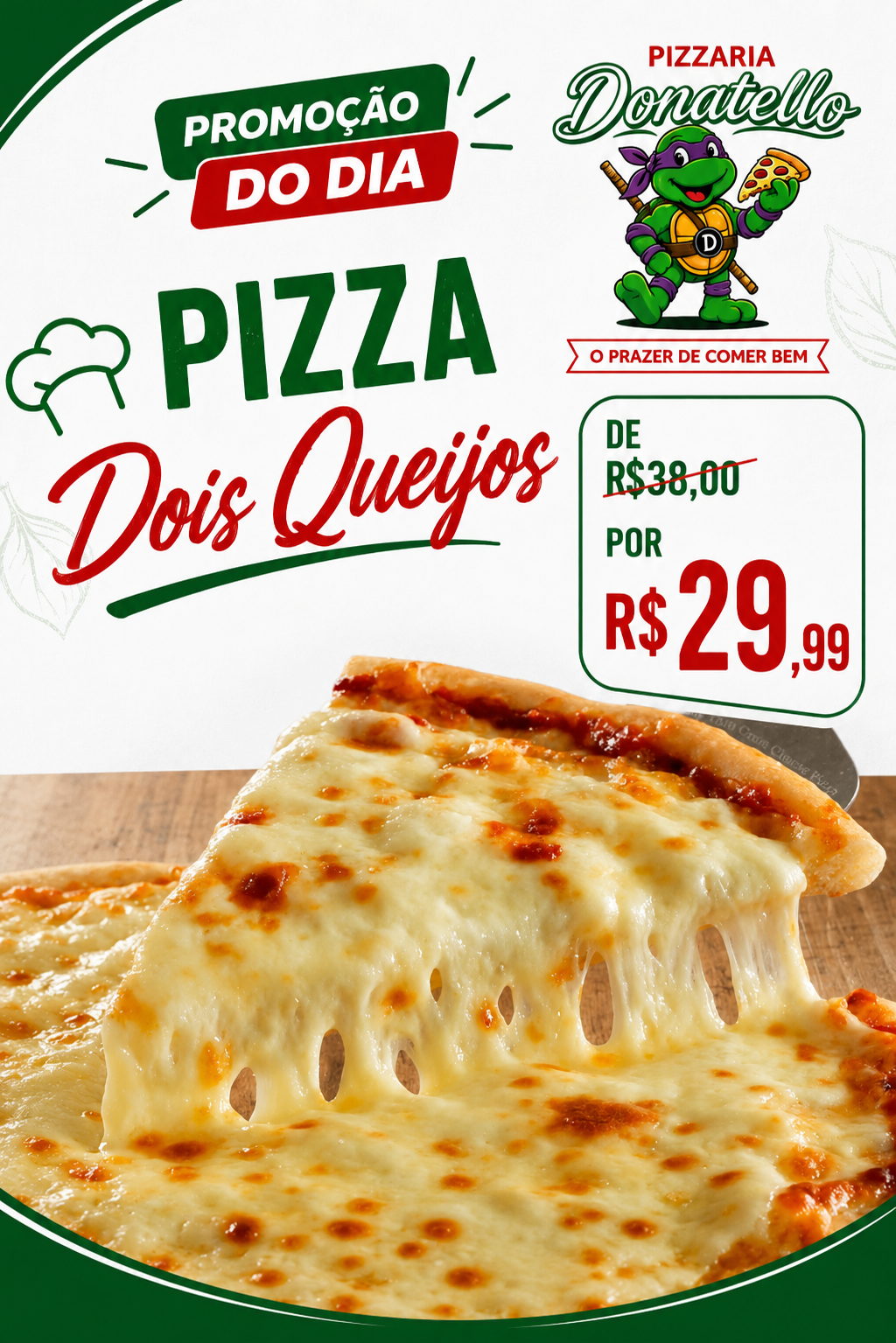 Pizza Dois Queijos - Pizzaria Donatello
