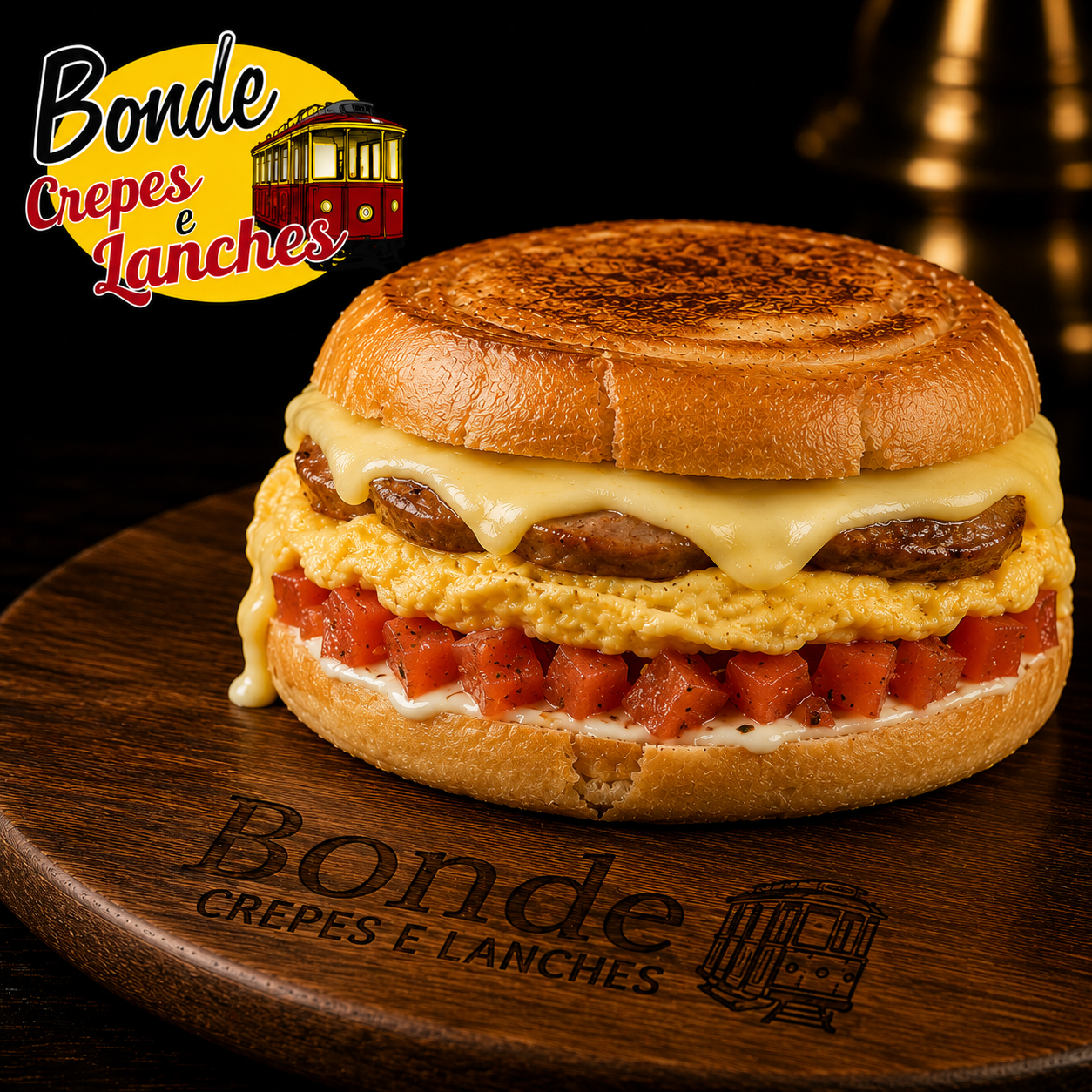 Bonde Burguer 4 Queijos - Bonde Crepes Lanches Pizzas e Esfihas