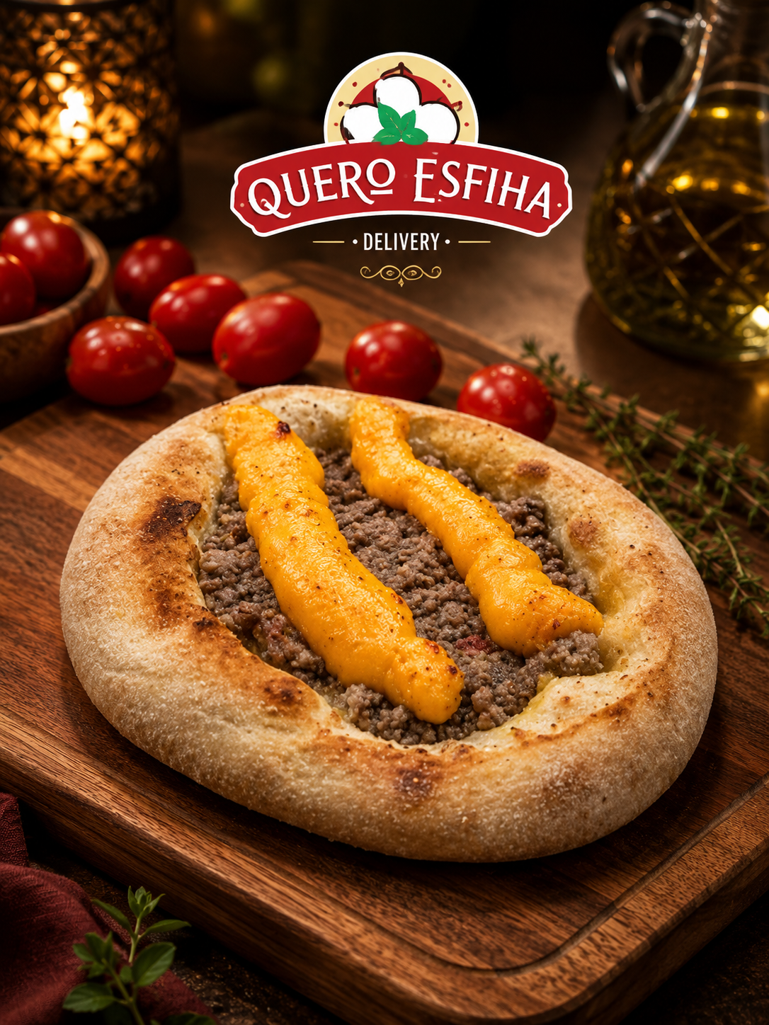 Esfiha de Carne com Cheddar - Quero Esfiha